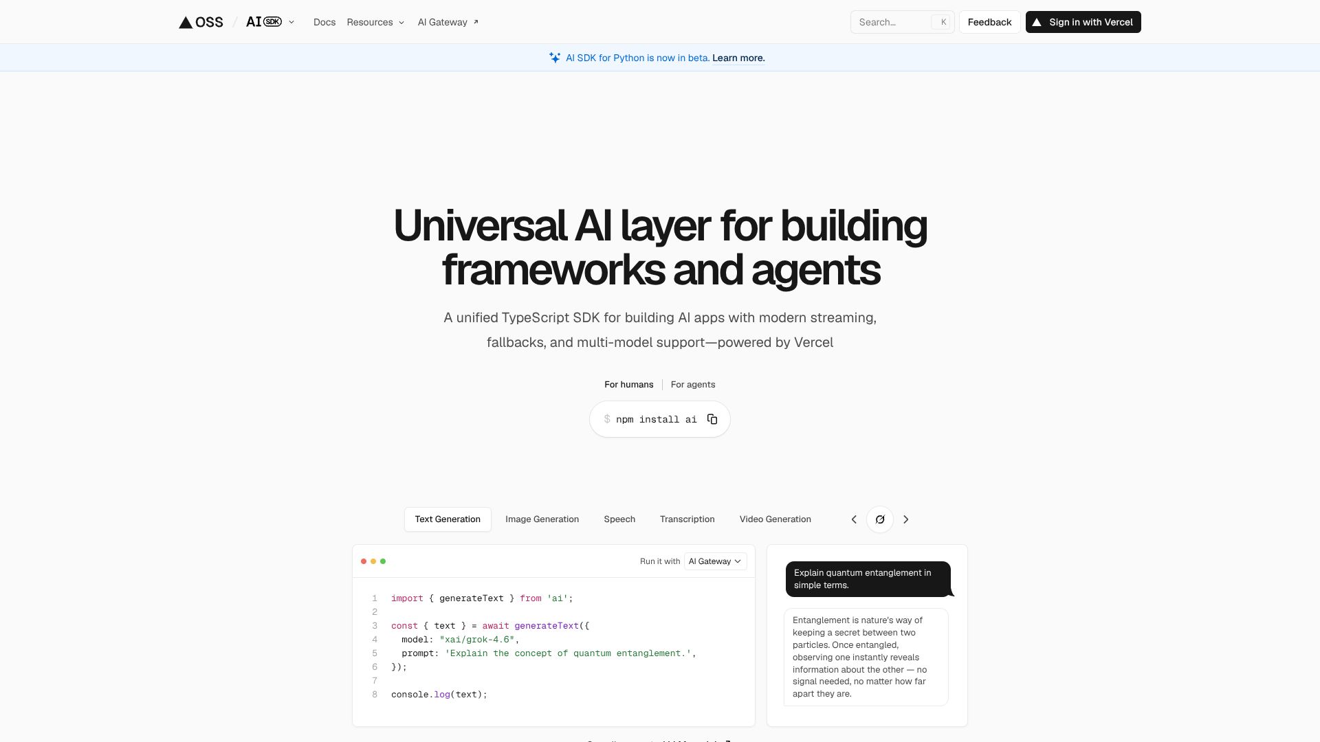Vercel AI SDK