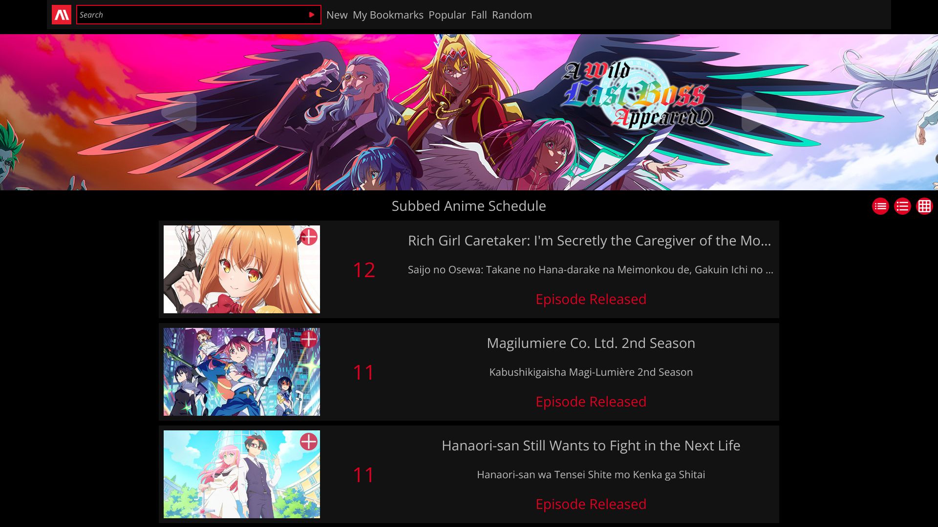AnimeHeaven – 字幕动漫追番时刻表