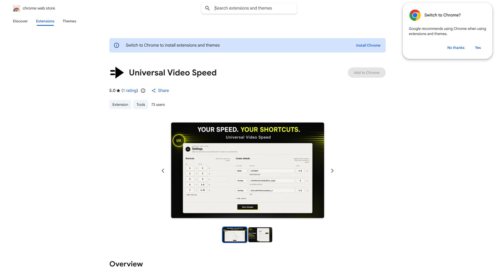 Universal Video Speed
