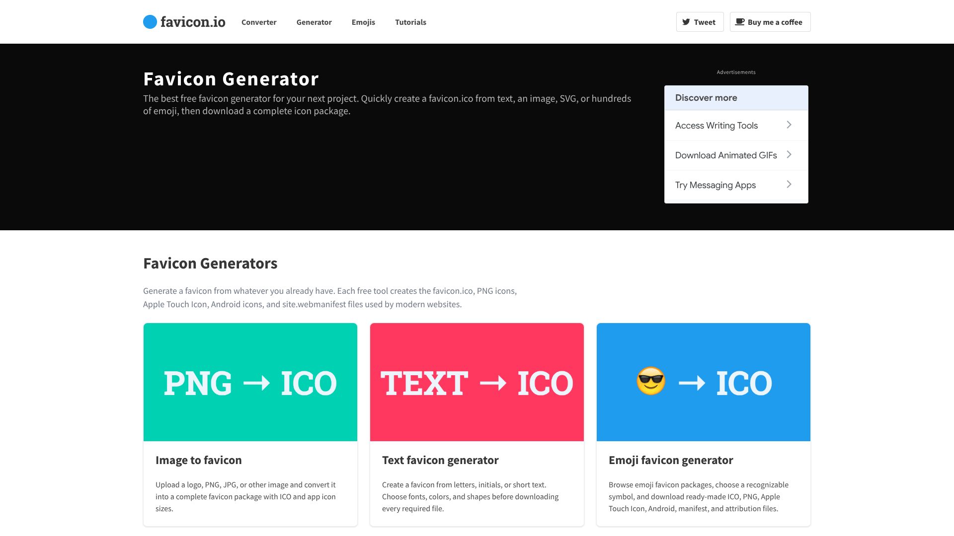 Favicon.io – 免费在线Favicon图标生成器与转换工具