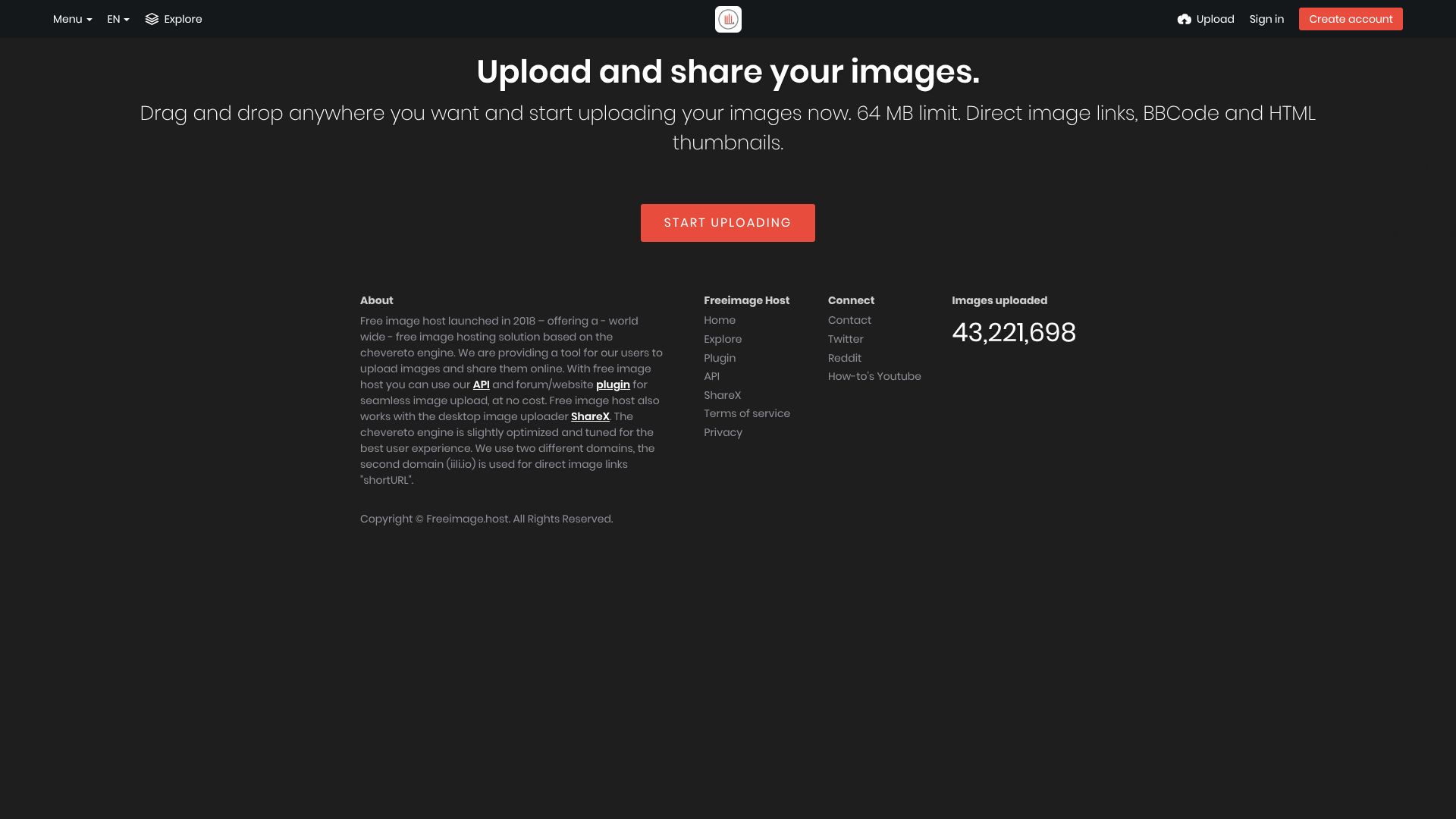 Freeimage.host – 免费外链图床与在线图片托管平台