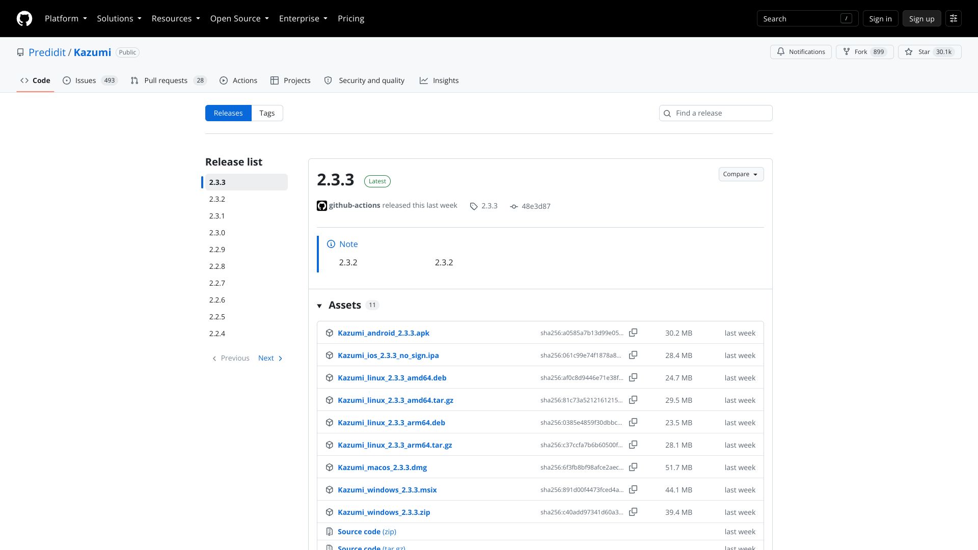 Kazumi GitHub Release 页面 – 开源追番与第三方应用下载