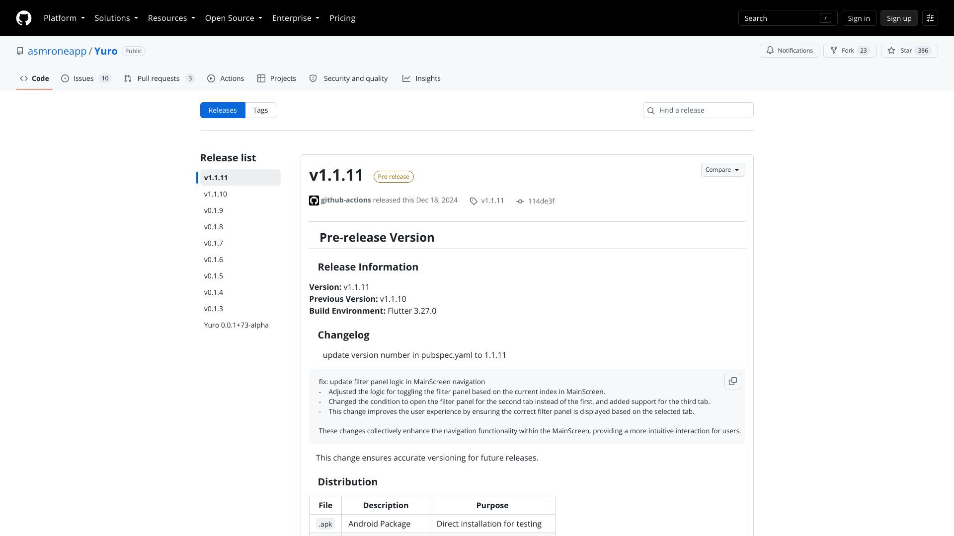 Yuro (asmroneapp) GitHub Releases