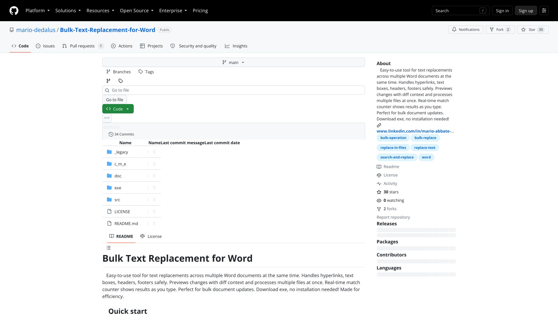 Bulk Text Replacement for Word – 多Word文档批量文本替换工具