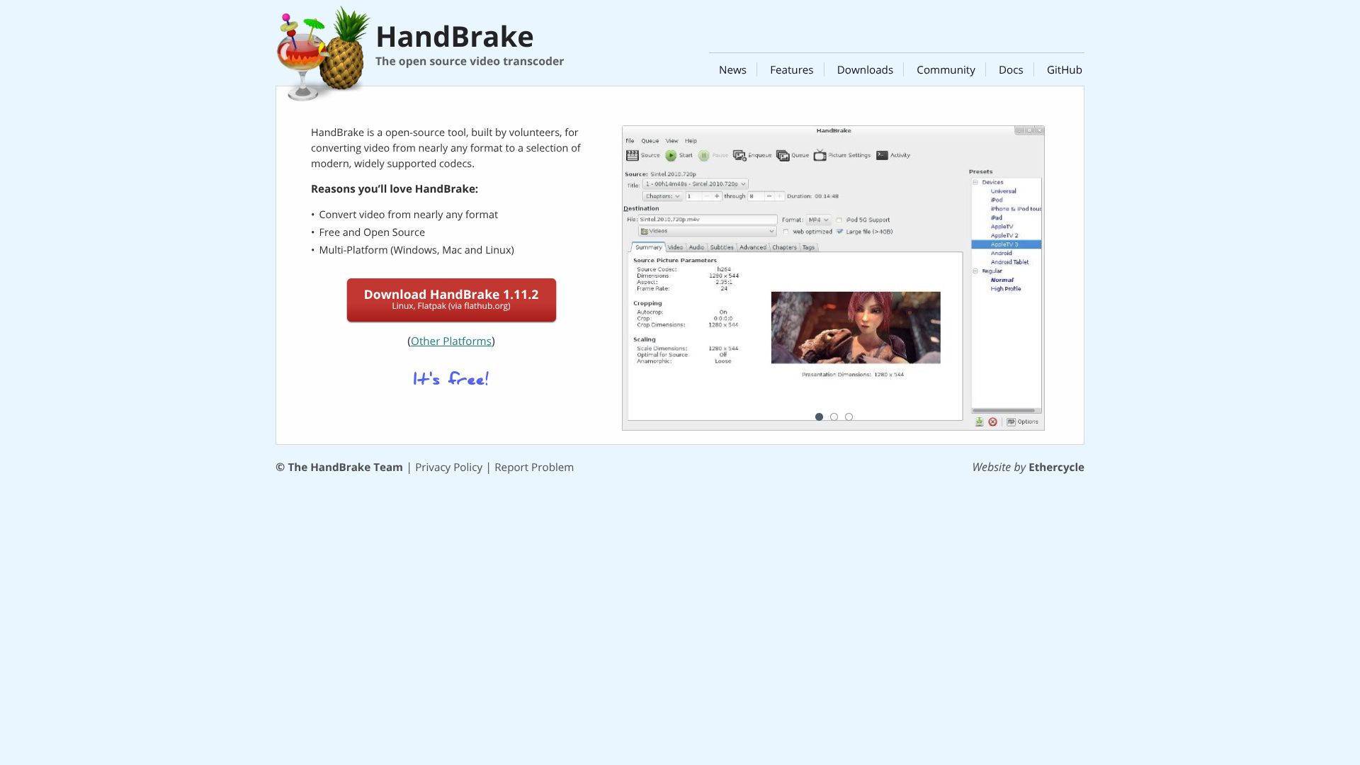 HandBrake – 开源视频转码器
