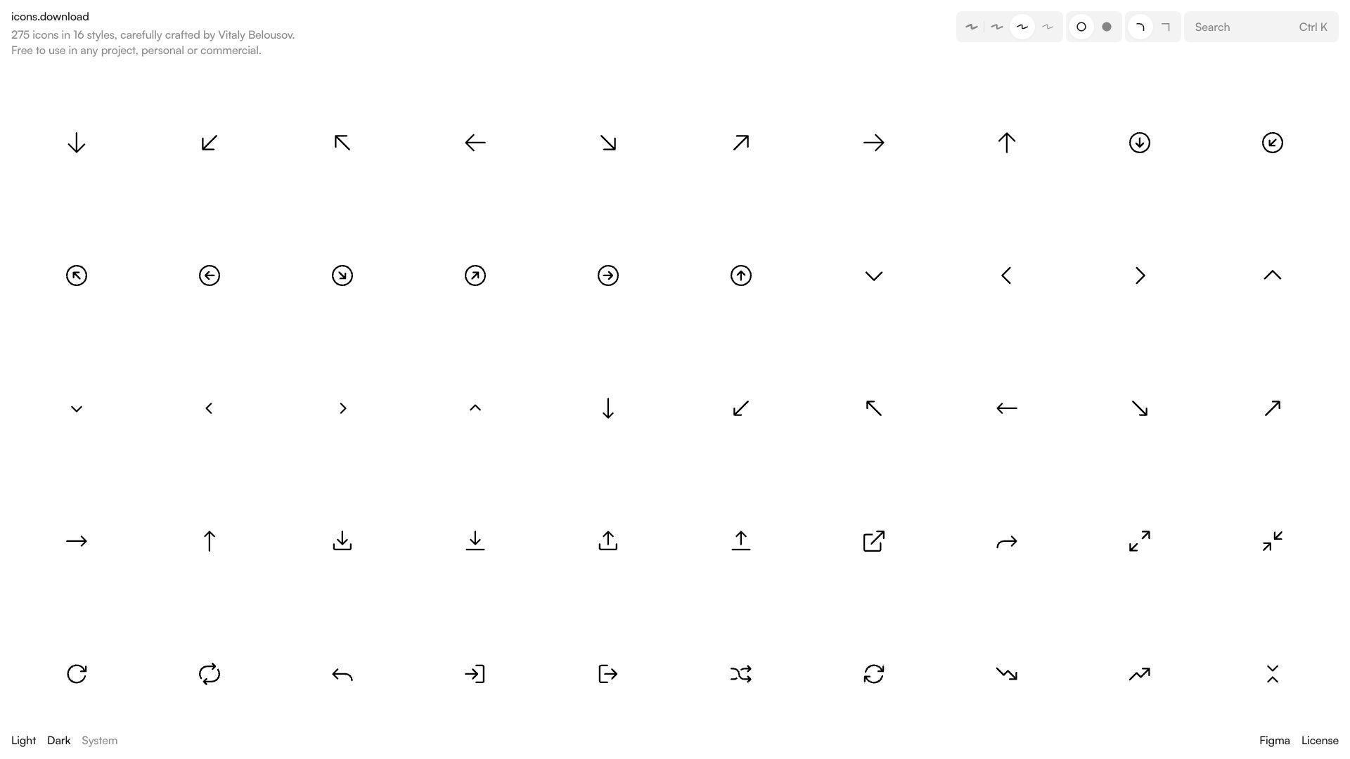 Icons.download – 免费高品质矢量SVG图标下载库