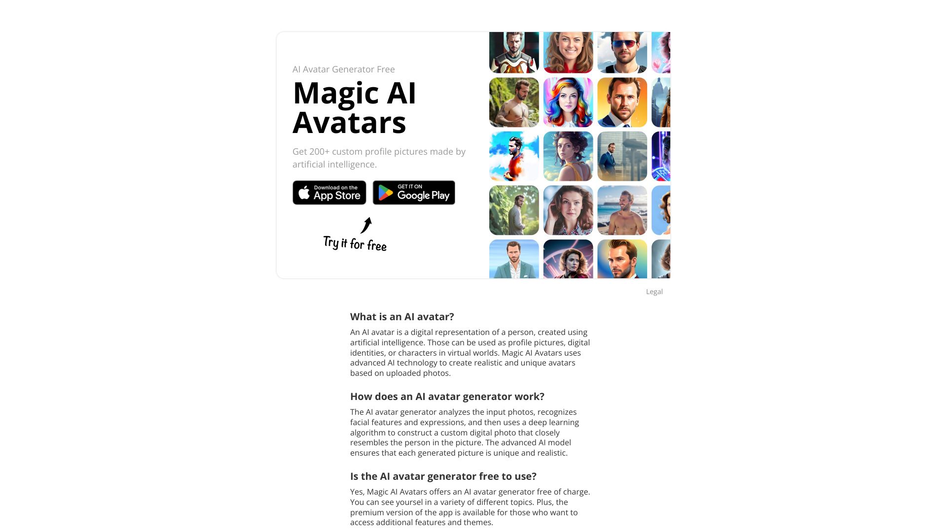 Magic AI Avatars – 免费在线AI头像与数字化身生成器