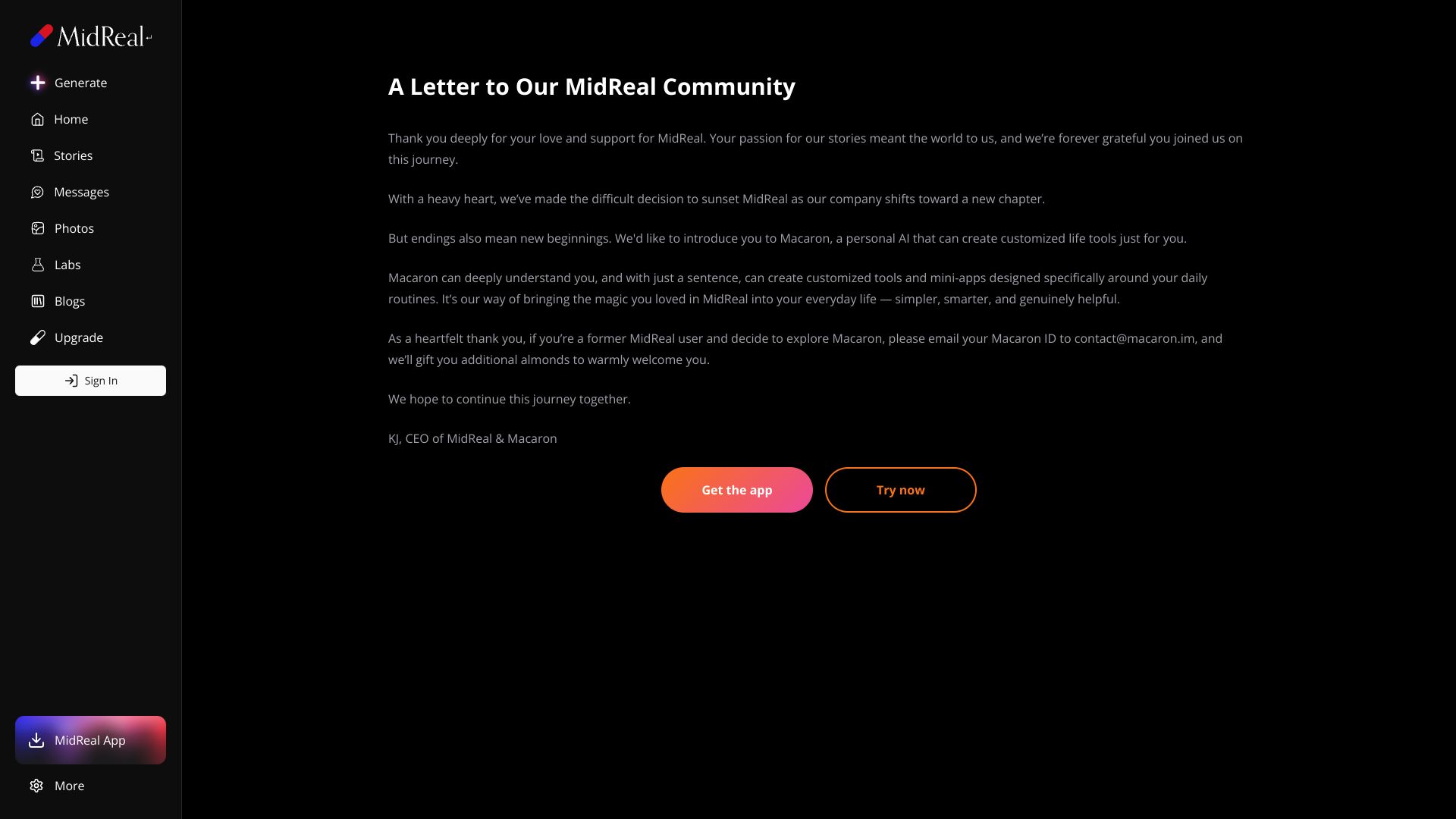 MidReal – AI小说与故事生成器
