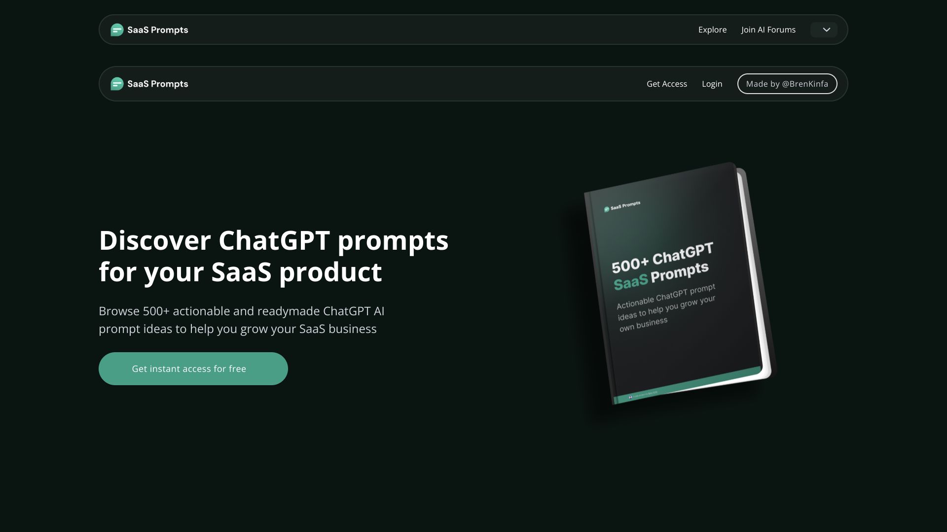 SaaS Prompts | 500+ ChatGPT提示词库