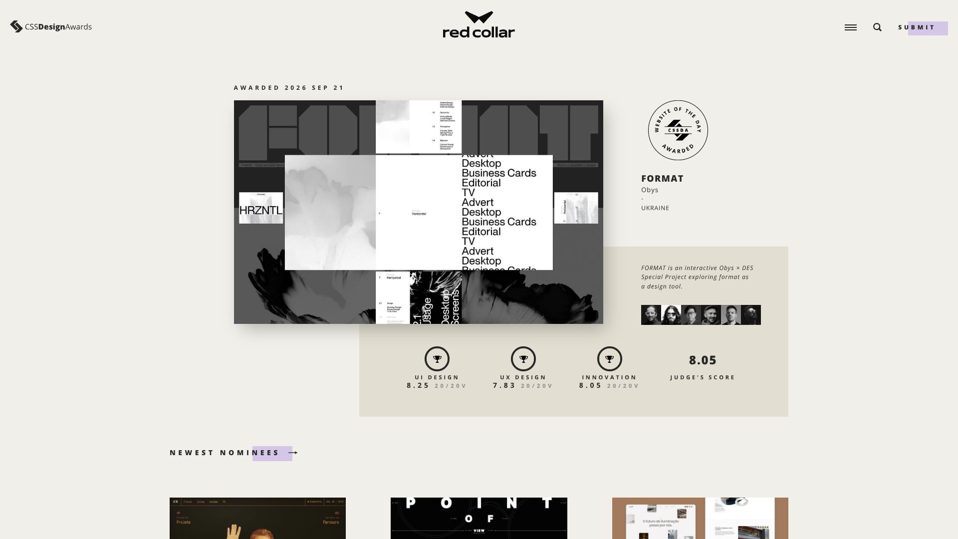 CSS Design Awards (CSSDA) – 全球优秀网页设计与UI/UX灵感库
