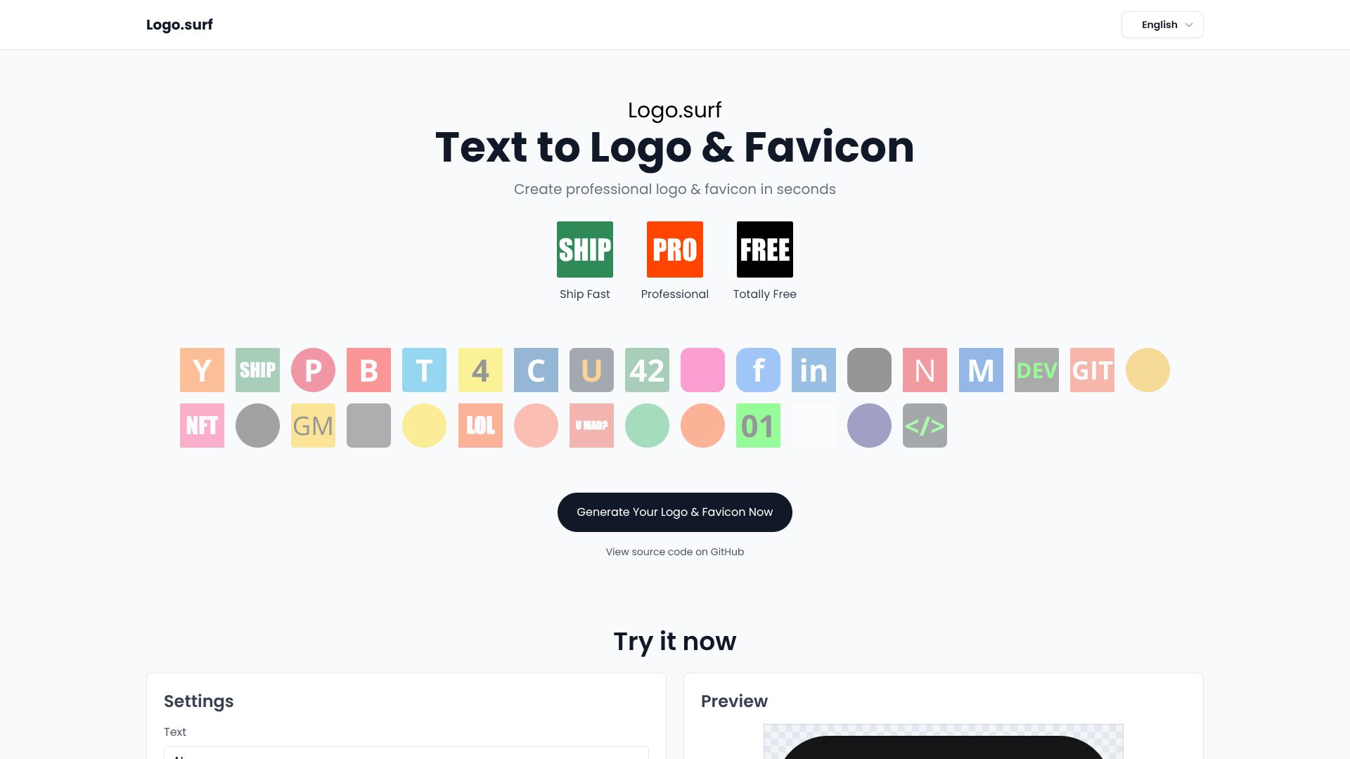 Logo.Surf – 在线文本转 Logo 与 Favicon 图标生成器