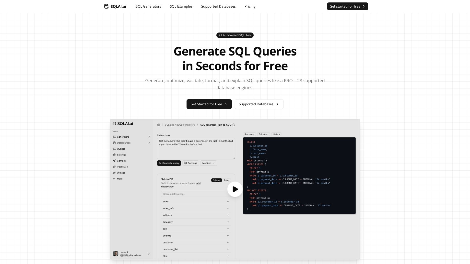 SQLAI.ai – AI 智能 SQL 语句生成与优化工具