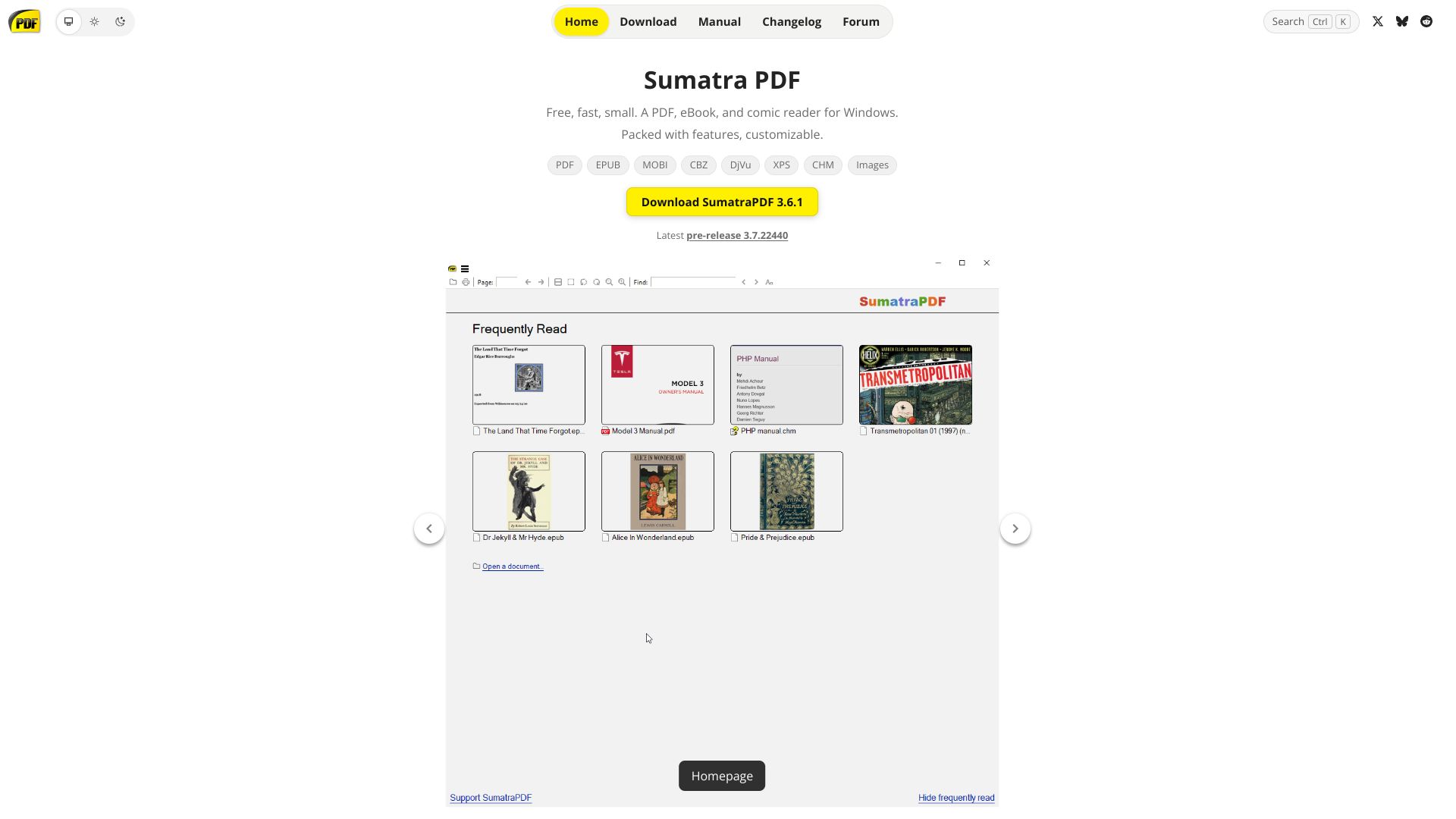 Sumatra PDF 免费阅读器