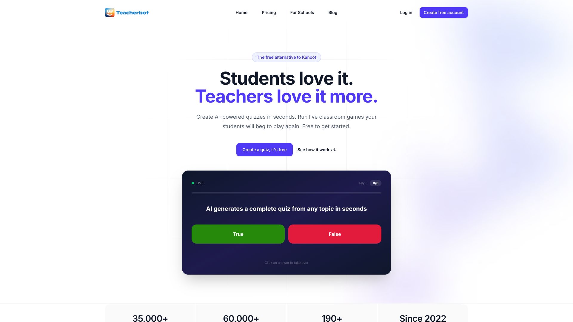 Teacherbot – AI 智能课堂测验与趣味互动教学工具